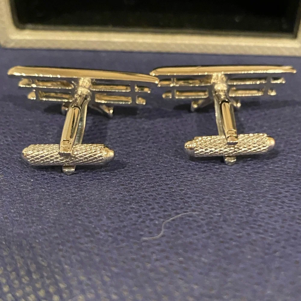Biplane Cufflinks for Aviation Lovers